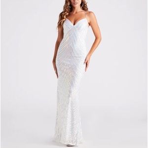 Long white prom dress
